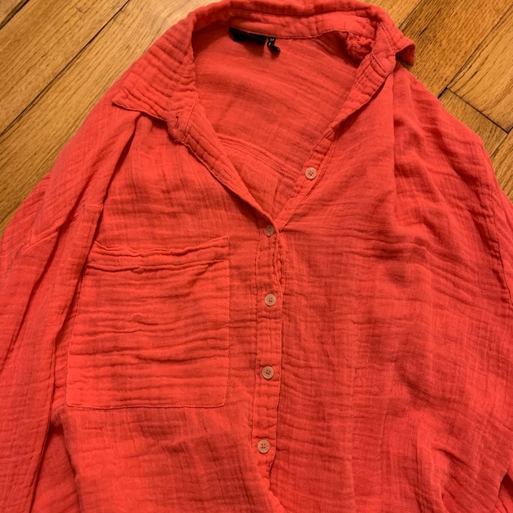 Pink Linen Button Down